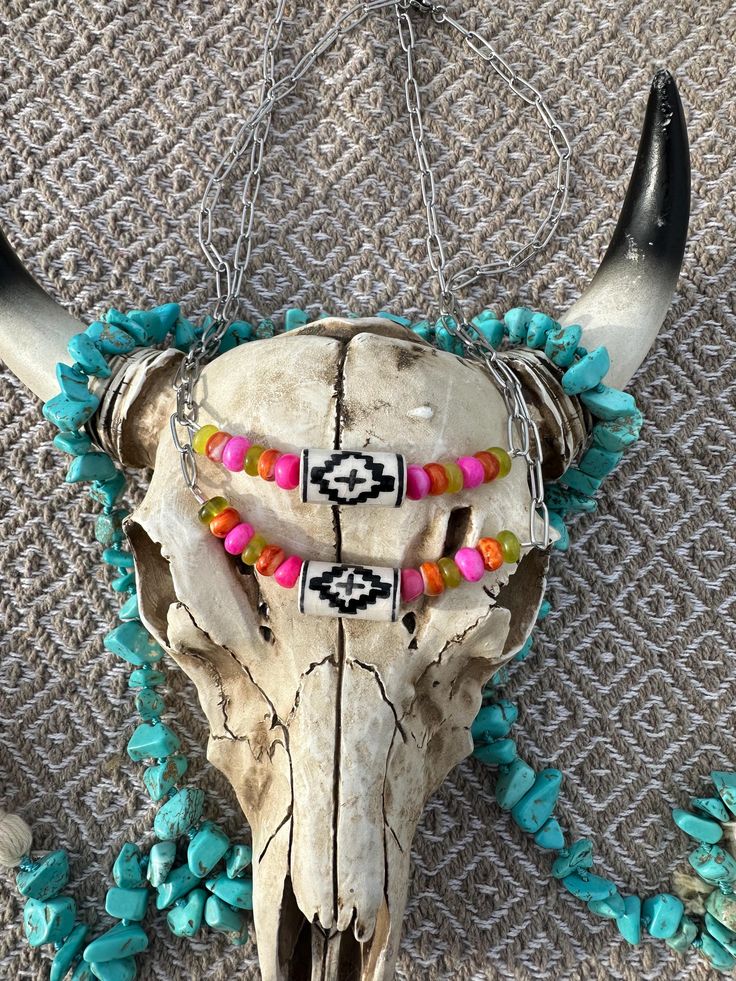 Southwest Sunset, Hot Pink Color, Southwest Jewelry, Hand Painted Ceramic, Spiny Oyster, How To Make Shorts, Ceramic Beads, Skull Art, Hand Painted Ceramics