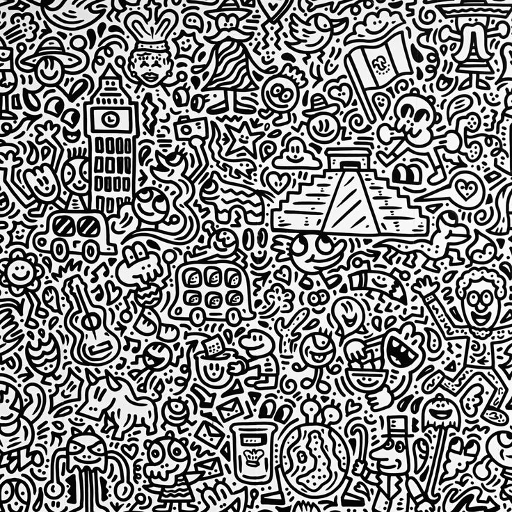 an abstract black and white background with lots of different types of writing on it's surface