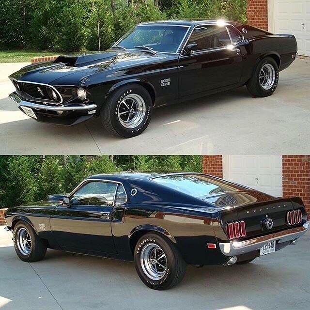 two pictures of the same car in different stages of being restored, and then finished