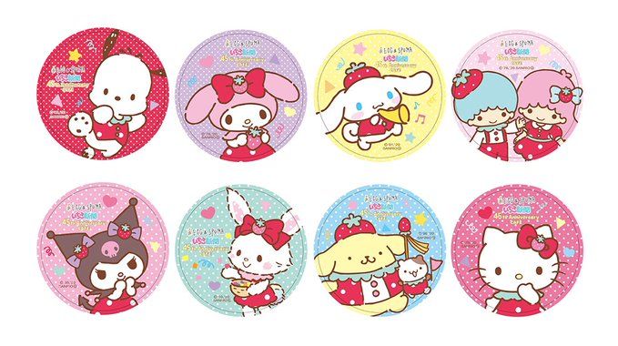 the hello kitty stickers are all in different colors and designs, including one with a bow