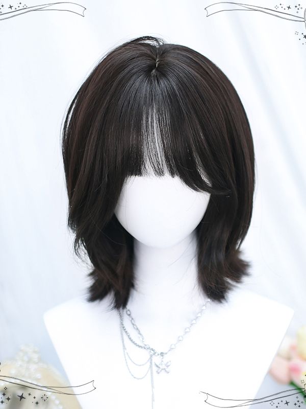 This price is for a wig only, others are not included.   	 		 			Size 			Free Size 		 		 			Hair Length 			30-35 Short Haircuts For Long Hair, Short Wigs With Bangs, Short Haircuts For Flat Straight Hair, Fox Haircut Short, Emo Haircut Tutorial, Hair Descriptions For Writing, Medium Curled Hair, Wolfcut Wig, Short Hair Styles Drawing