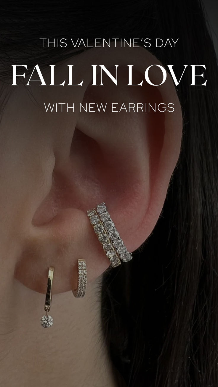 This Valentine's Day fall in love with new earrings from Alexandra Beth. We have diamond drop huggie earrings, 2-row pavé diamond huggie earrings and diamond ear cuffs in stock! Ear Stacks, Diamond Ear Cuff, Diamond Huggie Earrings, Ear Stack, New Earrings, Diamond Drops, Huggie Earrings, Ear Cuffs, Huggies Earrings