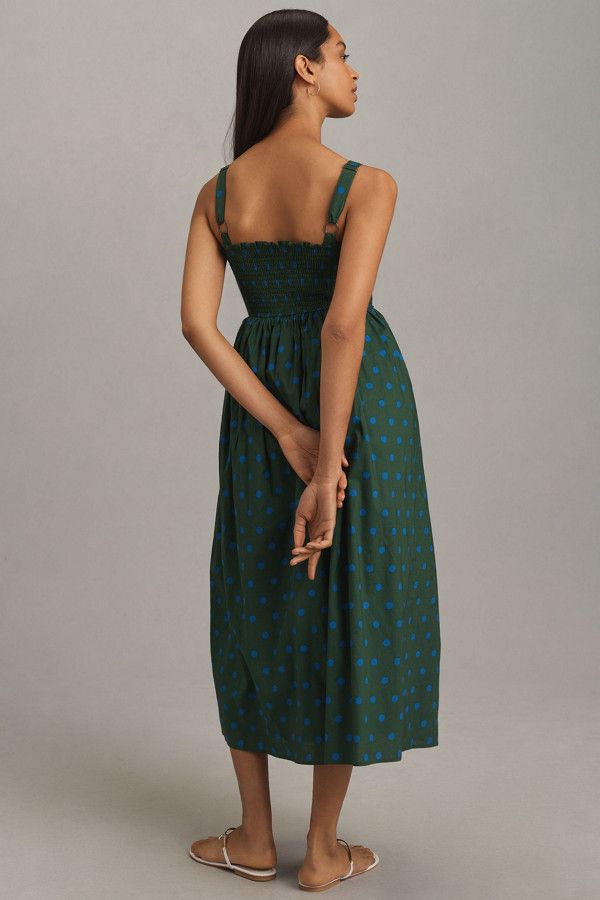 Rent Smocked A-Line Midi Dress from Nuuly. Pick 6 items for $98/month. Free shipping + returns. Midi Length Smocked Top For Daywear, Summer Midi Length Smocked Dress For Gatherings, Midi Smocked Dress For Gatherings, Green Summer Midi Dress With Smocked Cuffs, Green Midi Dress With Smocked Cuffs For Summer, Casual Ruched Smocked Dress For Gatherings, Casual Summer Smocked Dress For Gatherings, Green Midi Smocked Dress With Smocked Cuffs, Smocked Square Neck Ruched Dress For Casual Wear