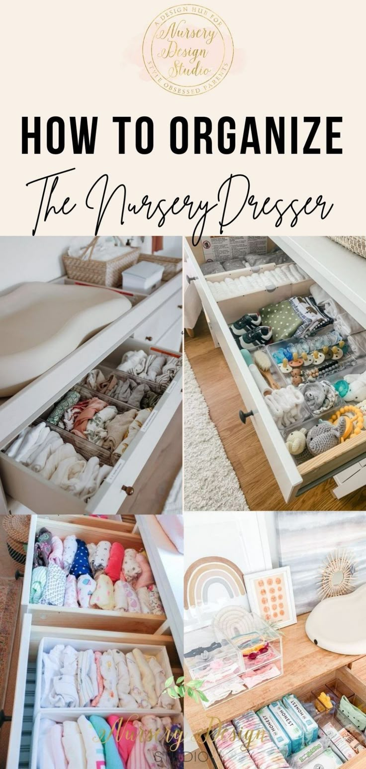 how to organize the nursery dresser