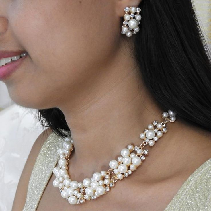 $24.90 - Beautiful Pearls Jewelry Set Of White Necklace And Earrings (Stunning) #jewelry #jewelrysets #pearls Pearl White Jewelry Sets With Pearl Pendant, Elegant White Pearl Jewelry Sets, Formal Pearl Jewelry Sets With Pearl Chain, Elegant White Pearl Chain Jewelry Sets, Elegant White Jewelry Sets With Pearl Chain, Feminine White Pearl Necklace For Parties, White Pearl Pendant Jewelry For Party, Elegant Pearl Jewelry Sets With Matching Earrings, Pearl Chain Party Jewelry