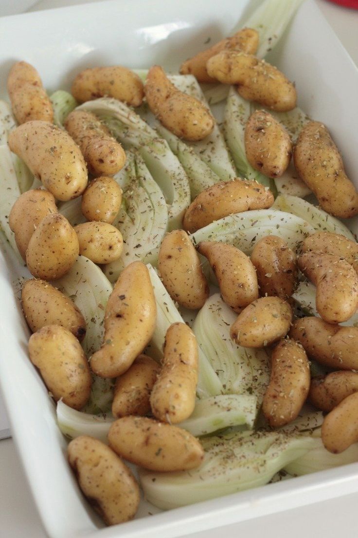 the food is prepared and ready to be eaten in the oven or on the table