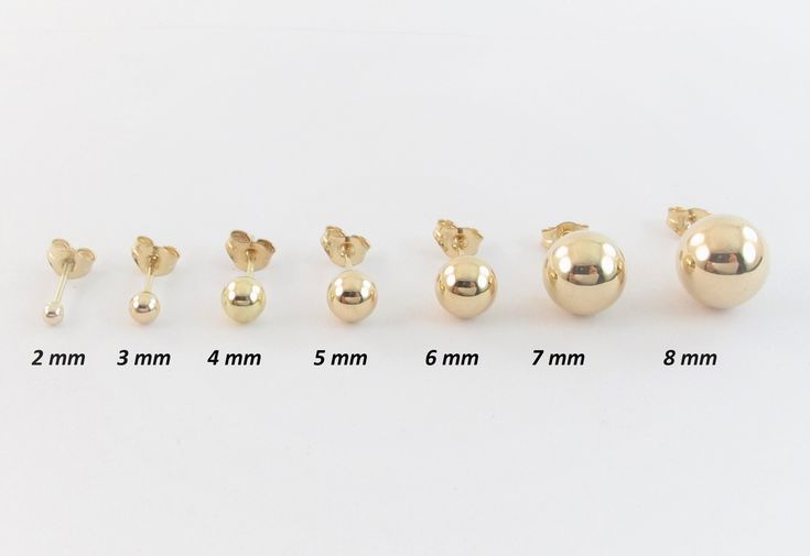 A pair of Fabulous 14k Yellow Gold Ball Stud Earrings!! Prices in the listing are for a pair. All the earrings are in real gold including the back and they won't tarnish. Material: Real 14k gold, Stamped on the back Ball Sizes: From left to right: 2 mm: 8 mm long post, recommended for kids and thin ear lobes 3 mm: 8 mm long post, recommended for kids and thin ear lobes 4 mm: 8 mm long post, recommended for adults and thin ear lobes 5 mm: 8 mm long post, recommended for adults and thin ear lobes Heavy Earrings, Ball Stud Earrings, Tiny Earrings, Girls Earrings, Jewelry Earrings Hoops, Gold Studs, Real Gold, Jewelry Earrings Studs, Gold Earrings