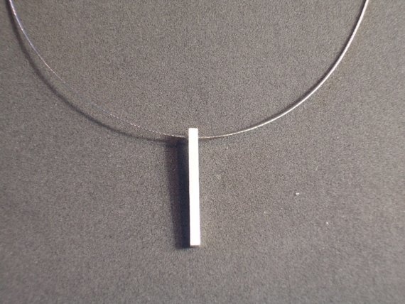 Sterling silver Stick  necklace modern contemporary by 2212jewelry, $18.00 Modern White Gold Square Pendant Jewelry, Modern Square White Gold Jewelry, Minimalist Metal Rectangular Pendant Jewelry, Modern Metal Jewelry With Rectangular Pendant, Modern Silver Rectangular Jewelry, Minimalist Sterling Silver Square Pendant Jewelry, Modern Sterling Silver Square Jewelry, Modern White Square Pendant Jewelry, Modern Square Sterling Silver Jewelry