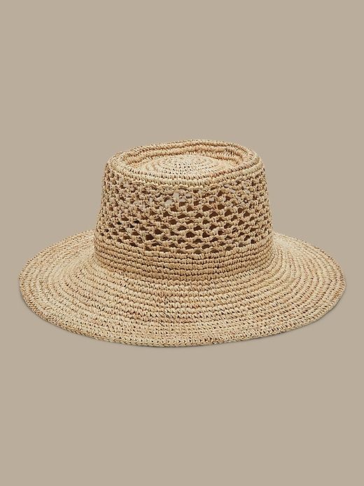 Crochet Straw Hat | Banana Republic Crochet With Raffia, Hat Silhouette, Bucket Hat Pattern, Raffia Crochet, Straw Bucket Hat, Raffia Hat, Cap Hats, Macrame Bag, Summer Hat