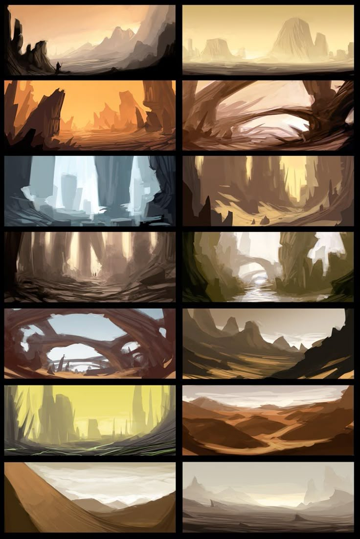 several different types of digital painting