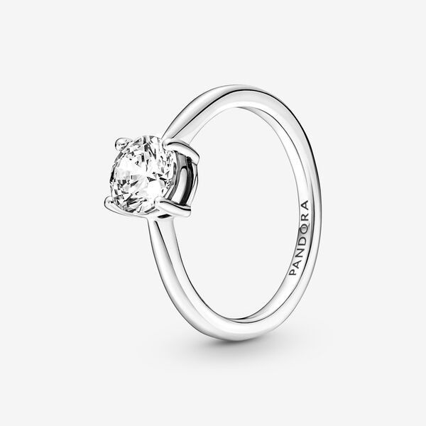 Pandora Sparkling Solitaire Ring - Size 9 | Sterling Silver | 190052C01-60 Cute Promise Rings, Pandora Logo, Ring Stacks, Tiara Ring, Bracelet Pandora, Pandora Rings, Jewellery Uk, Pandora Jewelry, Diamond Bands