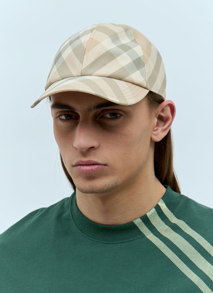 Check baseball cap with contrast buckle at rear. Round crown Curved peak brim Adjustable strap at rear Check motif Made in Italy 100% Polyester Color: Beige Code: 8083517 B8626 SKU: bur0355007bei Our Products Are 100% Genuine. In All Cases We Stand By The Authenticity Of Every Product Sold On Our Site. Louis Vuitton Shoulder Bag, Burberry Men, Burberry Bag, Fendi Bags, Prada Bag, Dior Bag, Chanel Bag, Gucci Bag, Louis Vuitton Bag