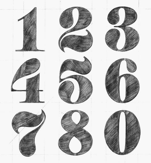 the numbers are drawn in pencil on paper