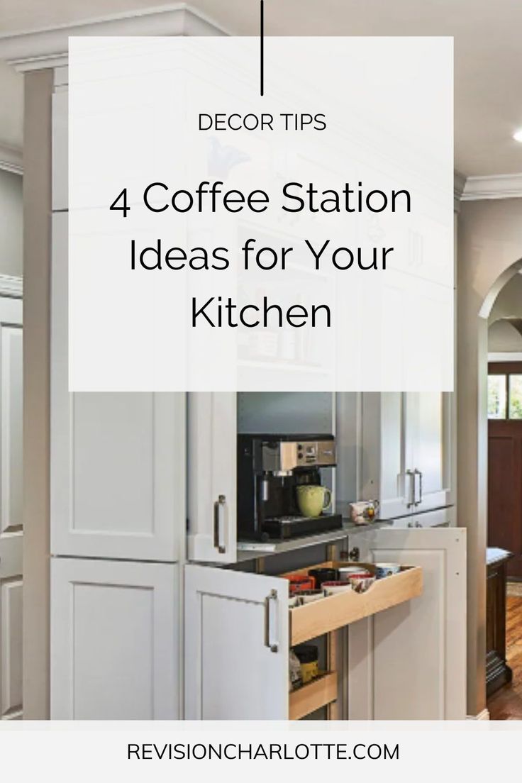 the kitchen is clean and ready to be used as a coffee station for your kitchen