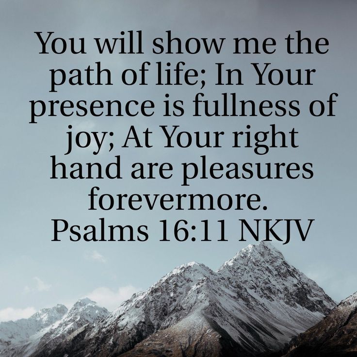 a mountain with the words you will show me the path of life in your presence is fullness of joy