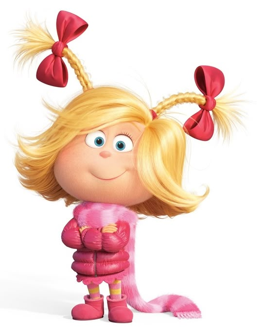 a cartoon girl with blonde hair and pink outfit standing in front of a white background