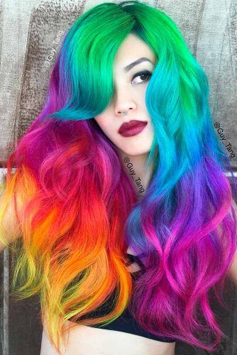 Gorgeous Options for Purple Ombre Hair ★ See more: https://glaminati.com/purple-ombre-hair-options/ Purple Ombre Hair, Hair Colorful, Vivid Hair Color, Rainbow Hair Color, Creative Hair Color, Multi Colored Hair, Neon Hair, Guy Tang, Hair Color Crazy