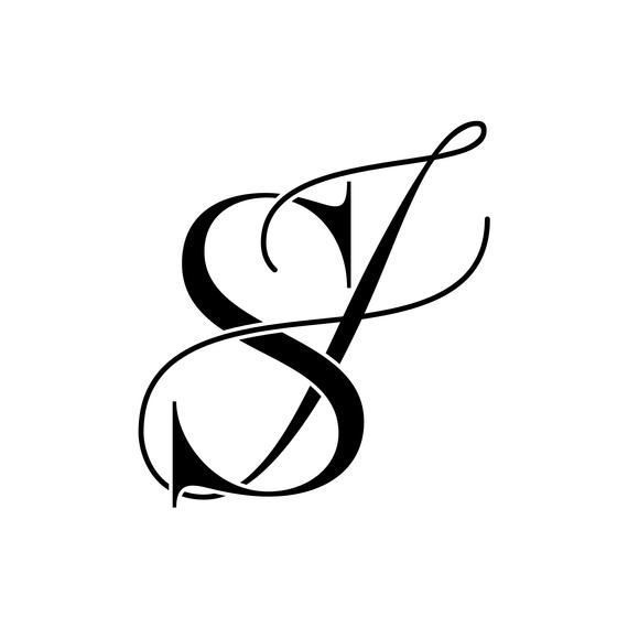 the letter s is made up of letters that are black and white, with an elegant font