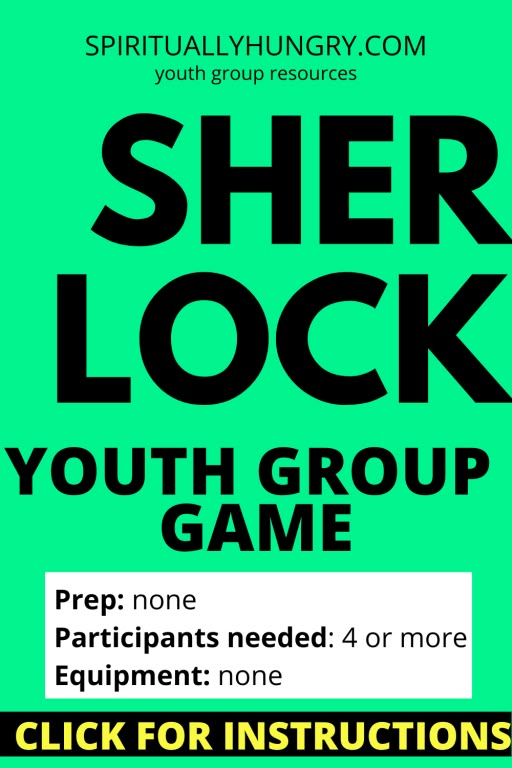 a green poster with the words, sher lock youth group game and instructions for instruction