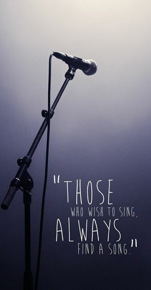 a microphone with the quote those who wish to sing, always find a song