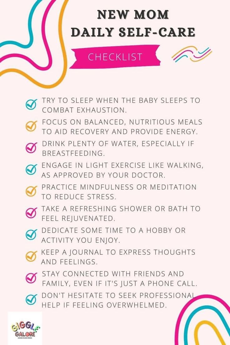 the new mom's daily self - care checklist is shown in this image