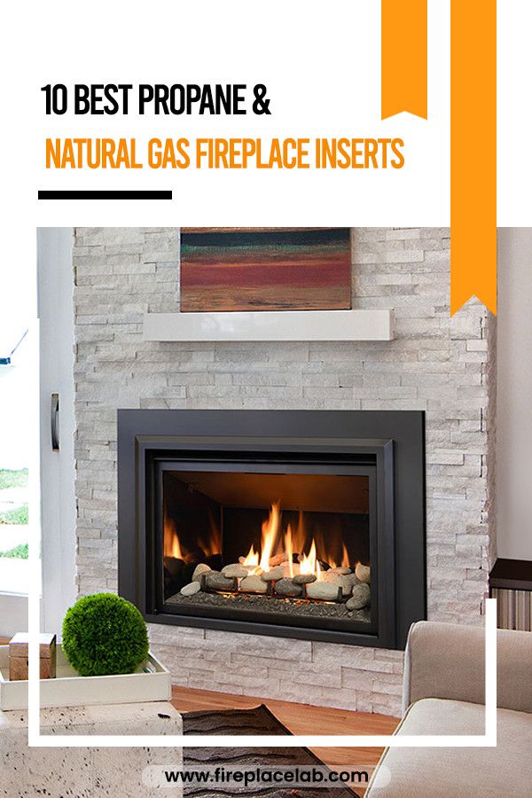 a fireplace with the words best propane and natural gas fireplace inserts on it