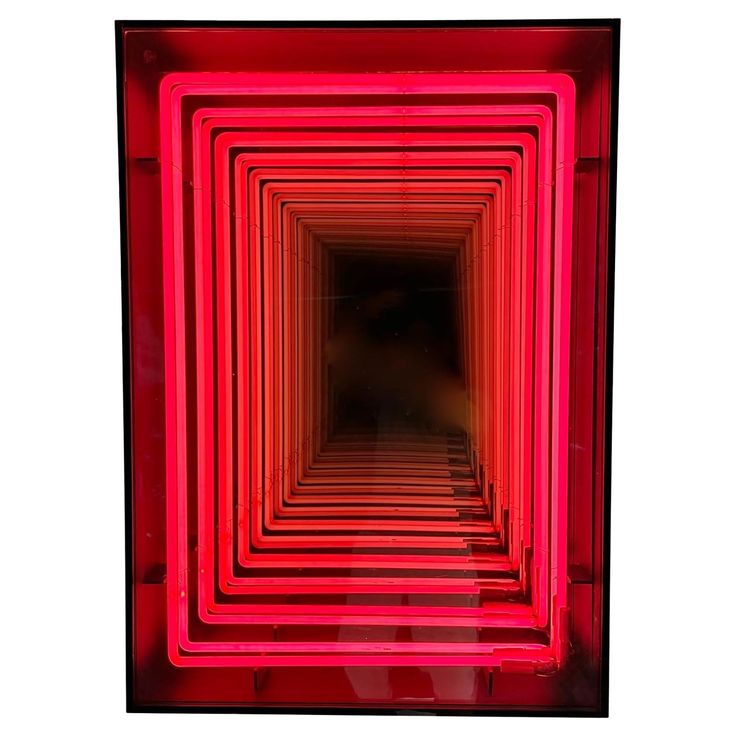 an image of a tunnel with red lights