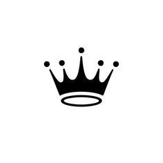 a black and white crown with dots on the top, in front of a white background