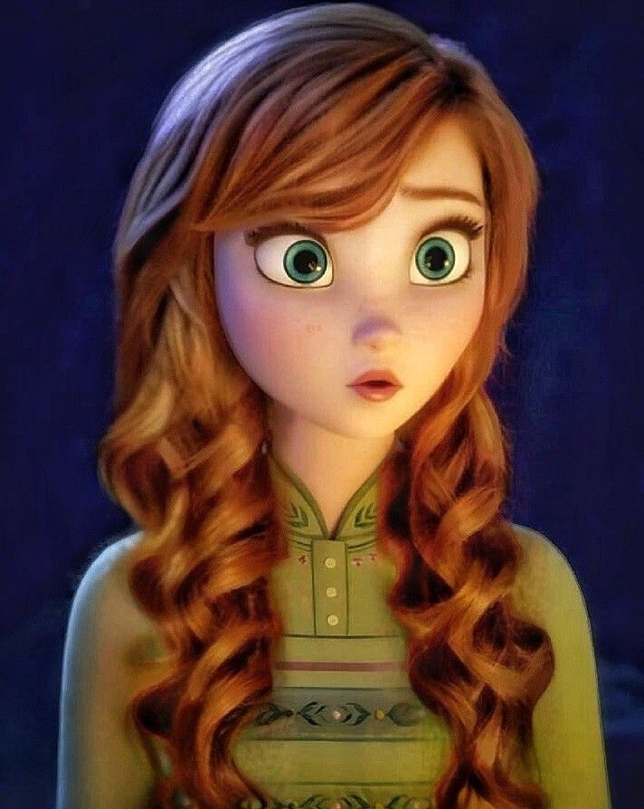 a close up of a doll with long hair and big eyes, wearing a green dress