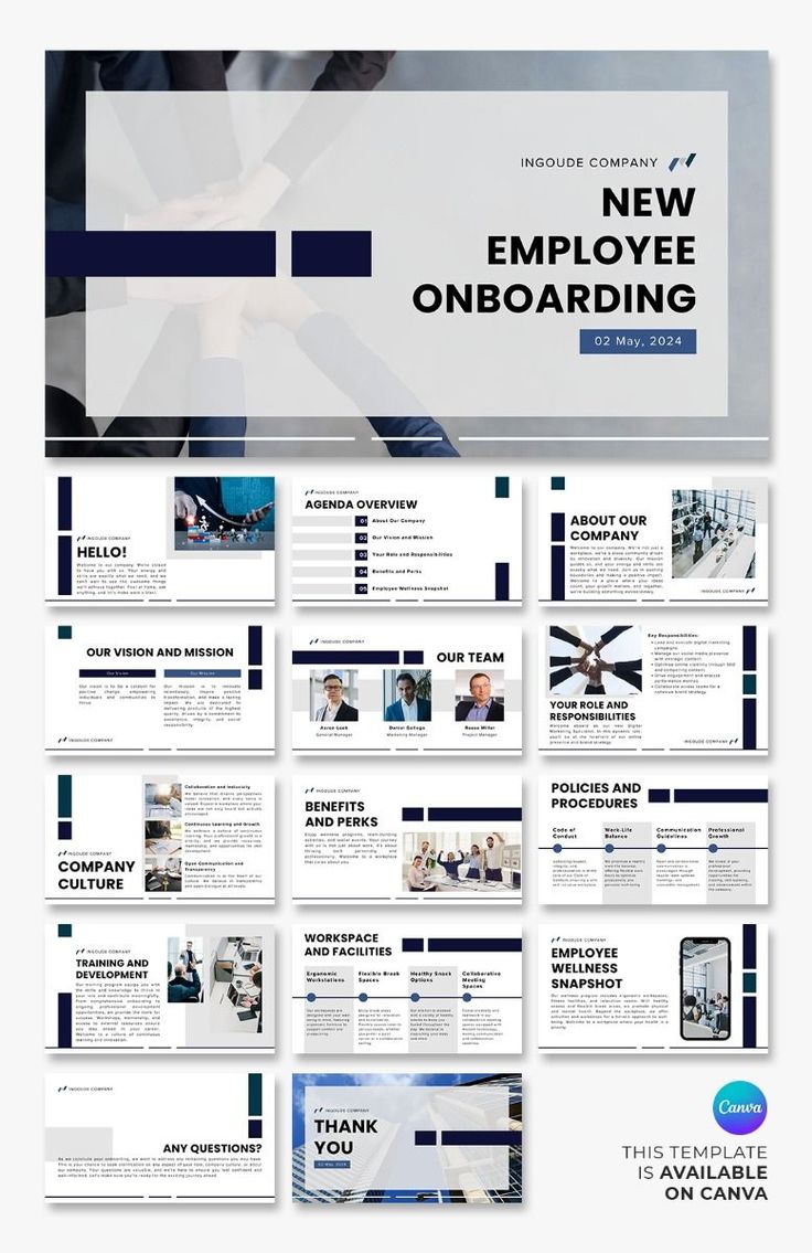 an image of a powerpoint presentation with the text new employee onboarding on it