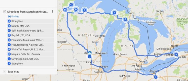 a map showing the route from boston to st louis, michigan and new york city