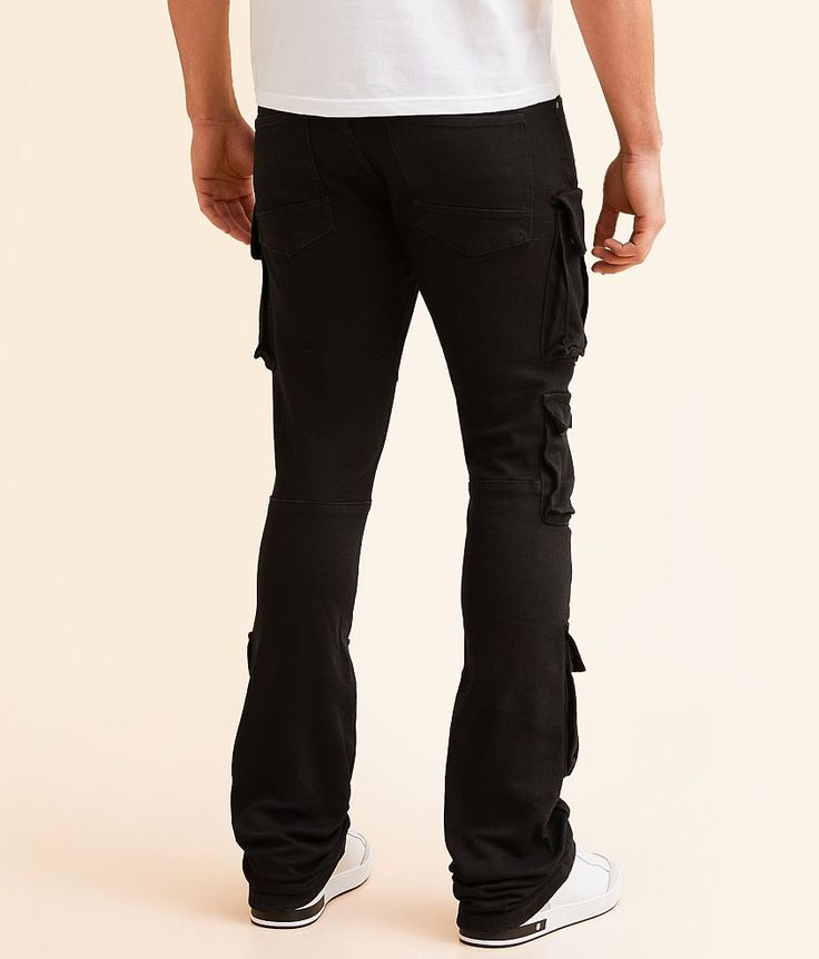 Smoke Rise® Stacked Cargo Flare Stretch Jean - Blue 38/36, Men's Black Slim fit jean Comfort stretch fabric Mid-rise 15 1/2 bottom opening Pieced back pockets Zip fly. 61% Cotton 37% Polyester 2% Lycra® Spandex. Machine wash cold with like colors. Do not bleach. Tumble dry low. Cool iron if needed. Apparel & Accessories > Clothing > Pants Jean For Men, Clothing Pants, Accessories Clothing, Slim Fit Jeans, Stretch Jeans, Men's Jeans, Apparel Accessories, Stretch Fabric, Mens Jeans