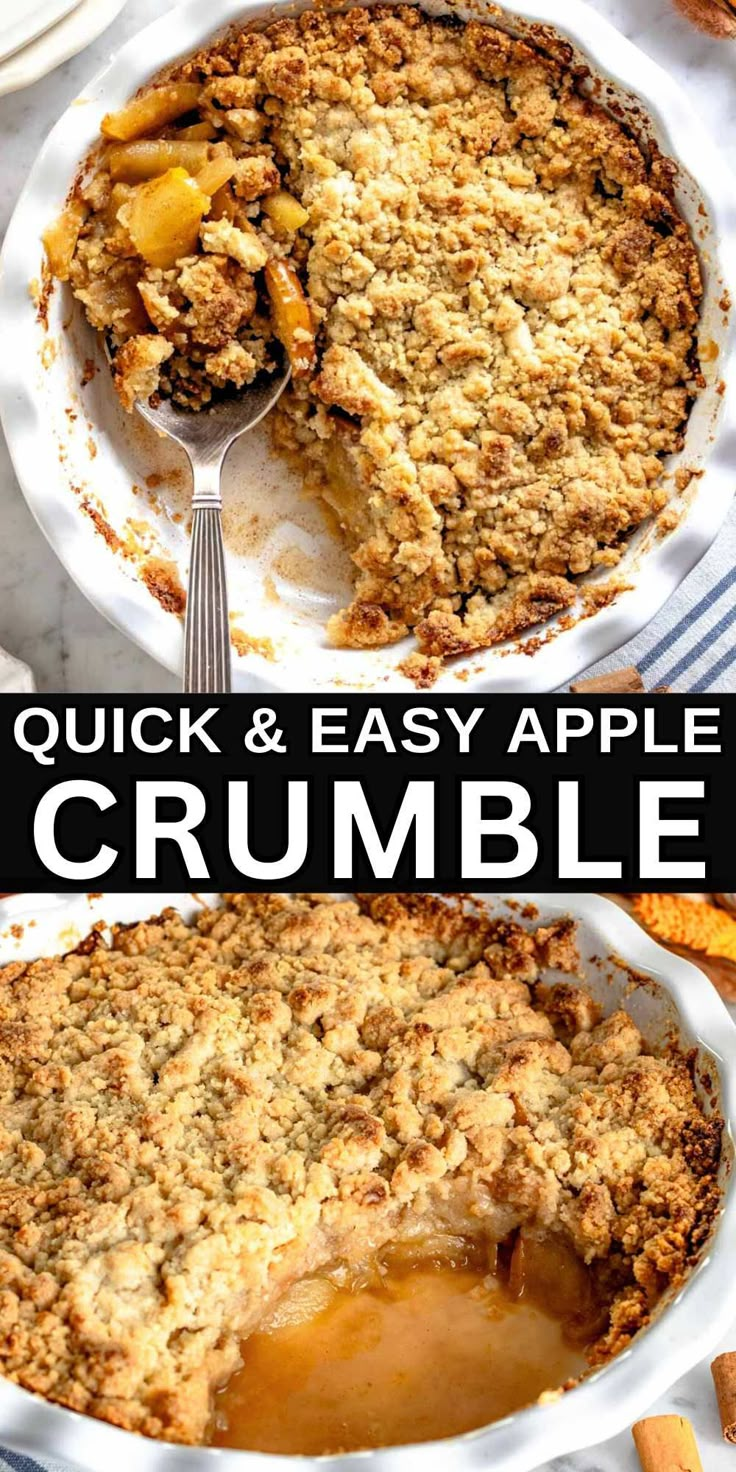 Apple crumble is a comforting winter dessert with fresh apples, cinnamon, and a golden, buttery, crisp topping.It’s an easy recipe with simple and affordable ingredients. The flavor-texture combination is unbeatable—the best bang for your buck! Cranberry Apple Crumble Pie, Apple Pie Tart, Homemade Apple Crumble, Apple Crumble Recipe Easy, Best Apple Crumble, Vegetarian Pies, Pear Crumble Recipe, Apple Crumble Topping, Best Oatmeal Recipe