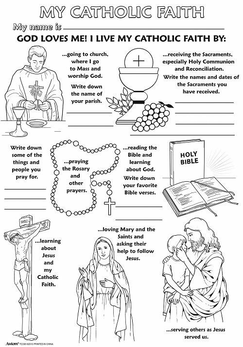 the catholic faith coloring page for kids with pictures and instructions on how to use it