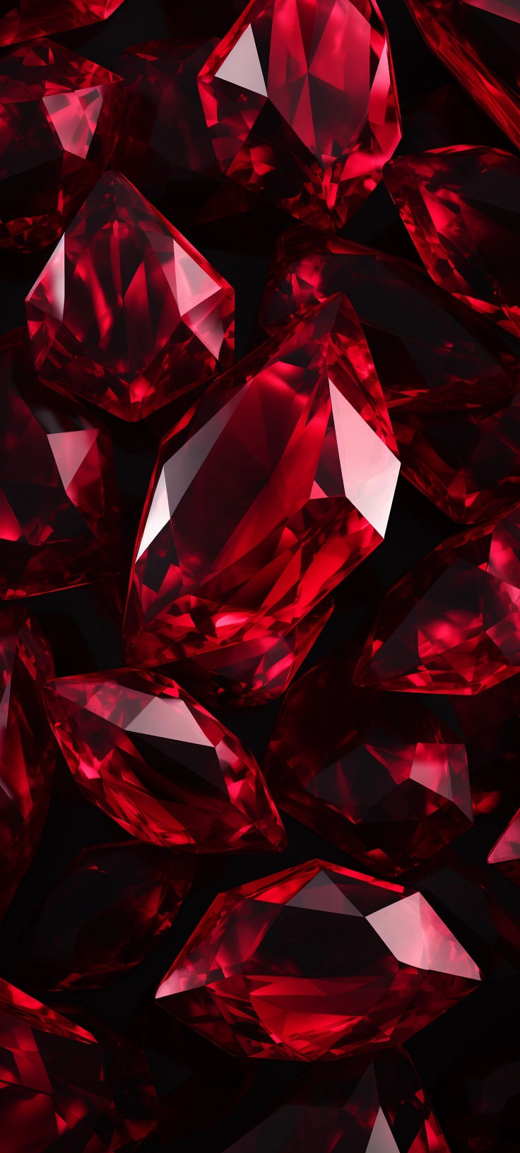 many red diamonds are scattered on the ground