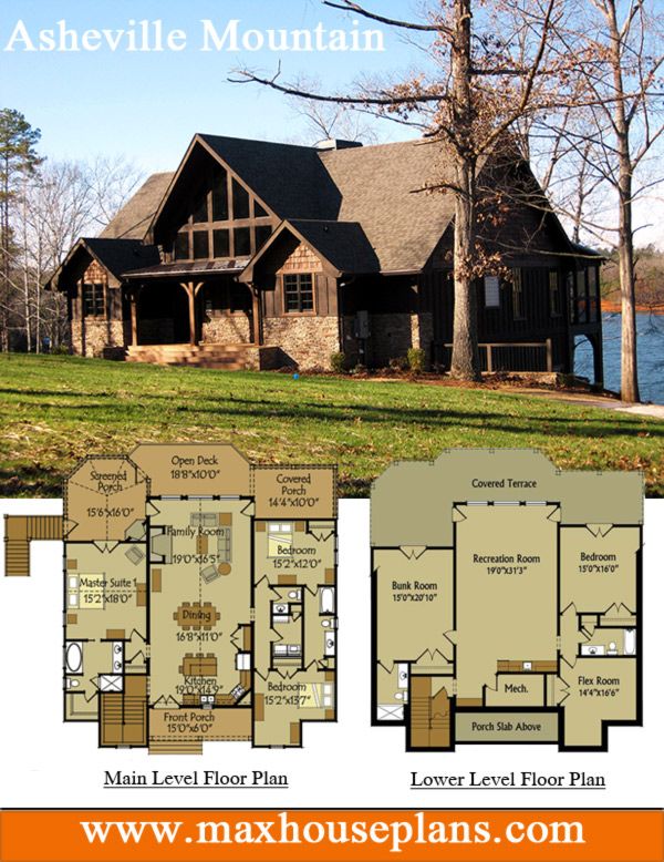 the floor plan for this lake house