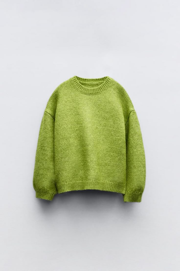 BASIC KNIT SWEATER - Green | ZARA United States Zara Australia, Zara New, Cardigan Sweater Jacket, Knitwear Cardigan, Green Sweater, Boy Clothes, Winter 2024, Sweater Weather, Linen Shirt