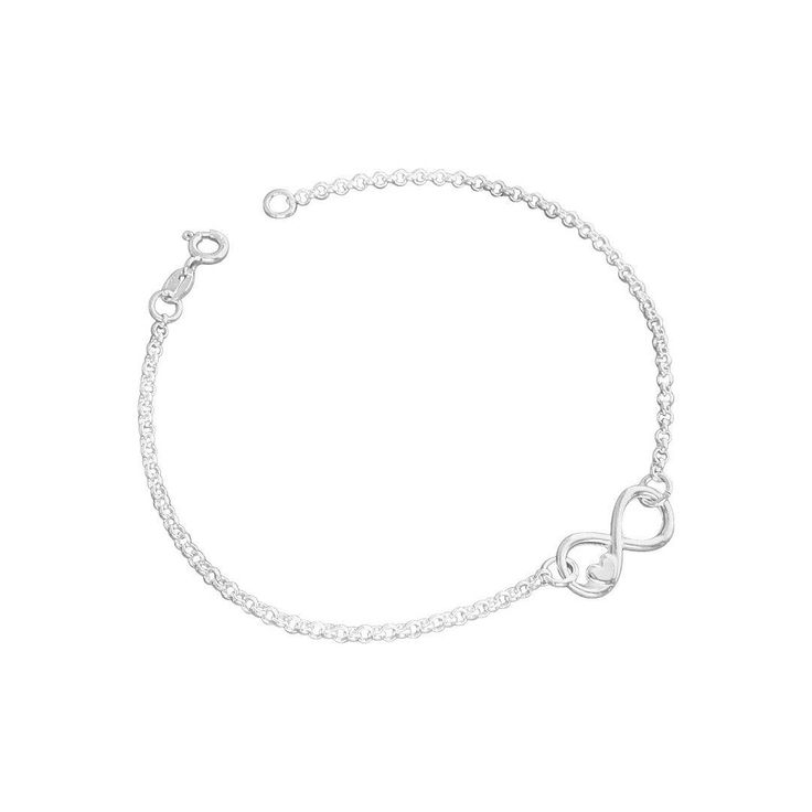 This infinity knot Coeur bracelet is the perfect statement piece for your look. Elegantly crafted from sterling silver, the bracelet features an abstract infinity knot design for a subtle touch of style. Show off your sophisticated style with this timeless piece. White Gold Infinity Bracelet For Formal Occasions, Formal White Gold Infinity Bracelets, Formal White Gold Infinity Bracelet, Minimalist Infinity Bracelet For Formal Occasions, Minimalist Infinity Bracelets For Formal Occasions, Elegant Sterling Silver Infinity Bracelet, Elegant Sterling Silver Infinity Chain Bracelet, Classic Sterling Silver Infinity Bracelet, Formal Sterling Silver Infinity Bracelets