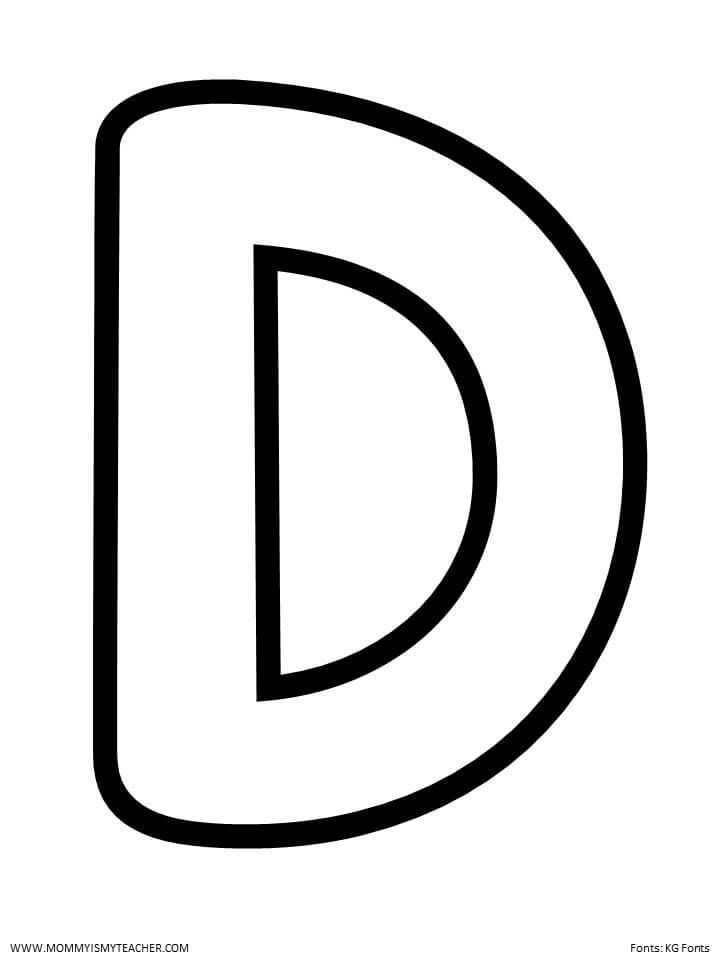 the letter d is made up of black and white lines