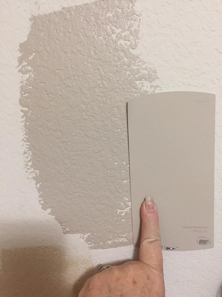 a hand pointing at a white paint on the wall