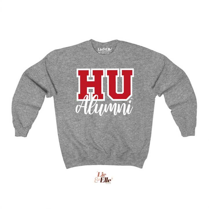 HU™ Howard University Alumni SweatshirtOfficially licensed collegiate apparel Design: A premium raised flock design adds dimension and a soft, suede feel to this custom sweatshirt. Colors:• Navy Blue (red text/white outline)• Ash Grey (red text/blue outline)• Heather Grey (red text/white outline) Discover More Licensed Howard University Apparel Celebrating Black excellence. Building legacy.Join the scholar community: @BlackandScholared Collegiate Apparel, Sweatshirt Colors, University Apparel, Howard University, Heat Transfer Design, Custom Sweatshirts, Black Excellence, Apparel Design, Ash Grey