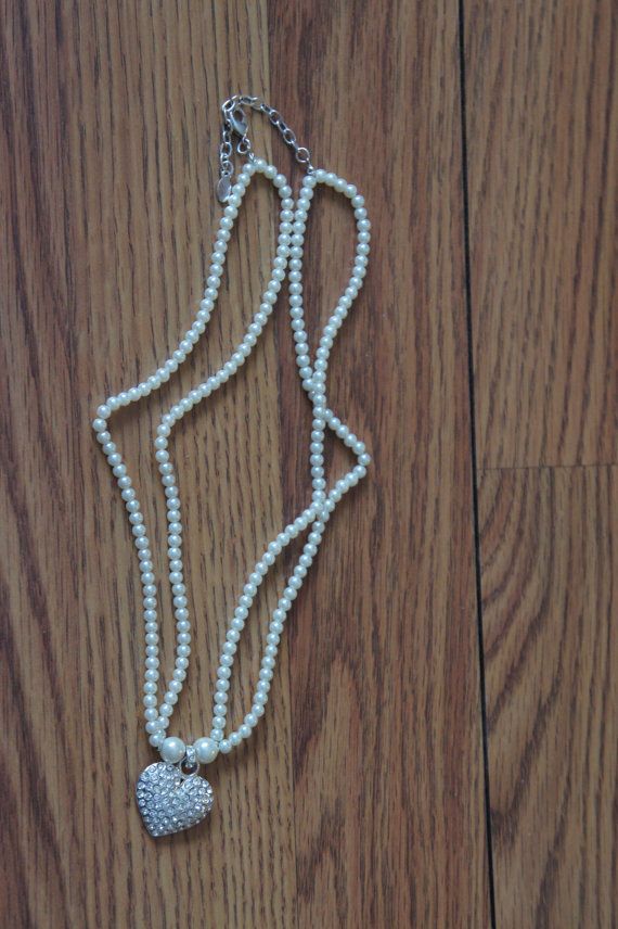 Vintage Bridal Pearl two strands Necklace Wedding Bridal Crystal Cuff Jewelry With heart Pendant O-0 Elegant Silver Beaded Necklace With Heart Charm, Elegant Adjustable Heart Necklace For Wedding, Elegant Beaded Necklace With Heart Charm, Elegant Beaded Necklaces With Heart Charm, Pearl Jewelry With Heart Charm For Wedding, Pearl Necklace With Heart Beads For Anniversary, Adjustable Beaded Necklace With Pearl Pendant For Wedding, Elegant Silver Heart Beaded Necklace, Wedding Adjustable Beaded Necklace With Pearl Pendant