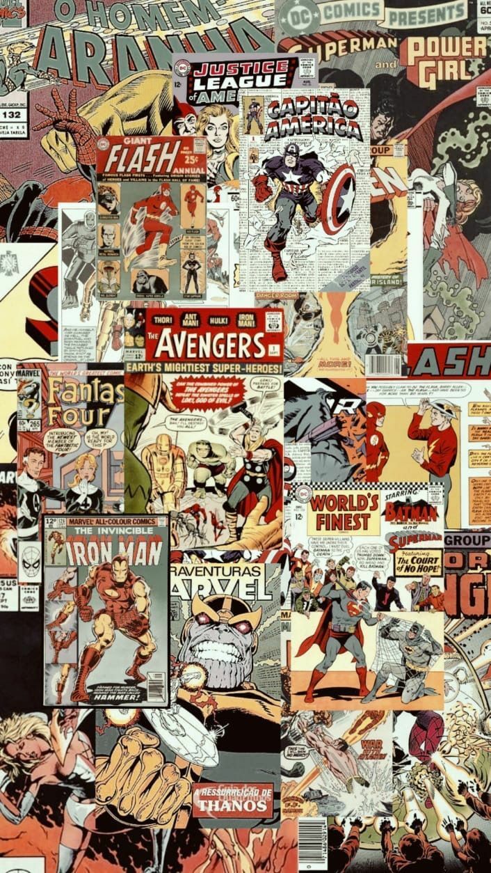 an image of avengers comics collaged together