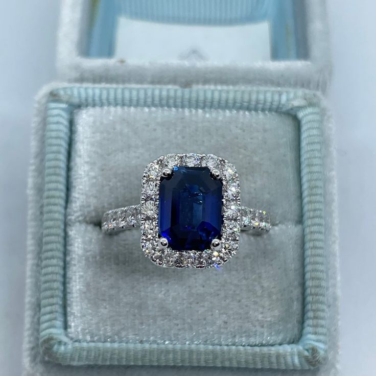 Natural Sapphire Diamond Ring White Gold Octagon Shape | Etsy Sweden Sapphire Ring With Emerald Cut And Prong Setting, Blue Radiant-cut Emerald Ring In Fine Jewelry Style, Blue Radiant Cut Emerald Ring In Fine Jewelry, Blue Emerald Ring With Brilliant Cut, Blue Radiant Cut Emerald Ring Fine Jewelry, Elegant Blue Emerald Ring With Brilliant Cut, Blue Radiant-cut Emerald Ring Fine Jewelry, Blue Asscher Cut Emerald Ring In Fine Jewelry Style, Blue Asscher Cut Emerald Ring, Fine Jewelry