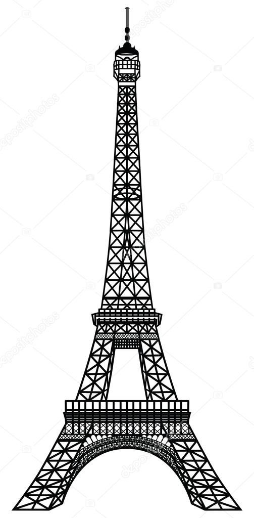 the eiffel tower in paris, france on a white background stock photo 5479