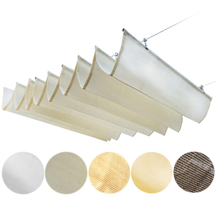 an overhead light fixture with four different shades