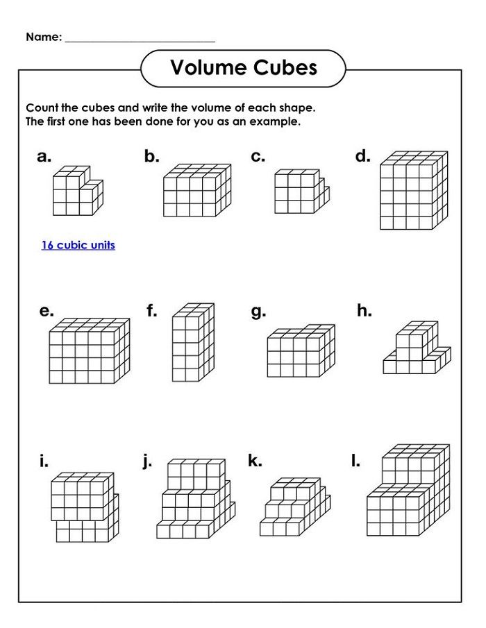 volume cubes worksheet for kids to learn how to make them look like they are