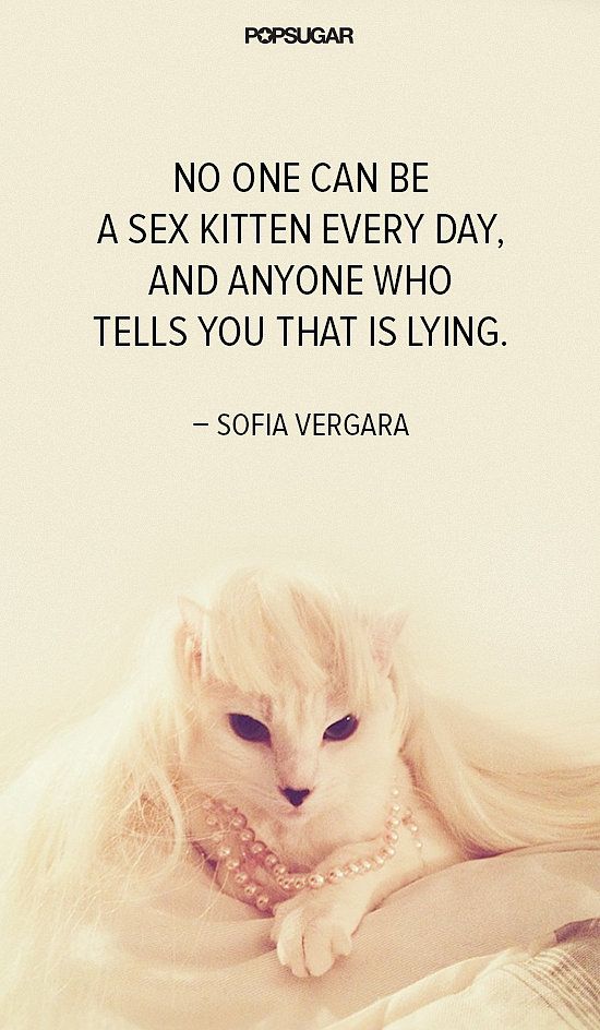 a white cat laying on top of a bed next to a quote from softa verara