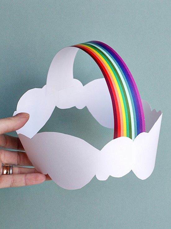 Clouds and Rainbow Crown Hat for St. Patrick's Day (a printable) St Patricks Day Crafts, March Crafts, St Patricks Day Crafts For Kids, Crazy Hat Day, Rainbow Hats, Diy Crown, Rainbow Crafts, St Patrick's Day Crafts, Rainbow Party