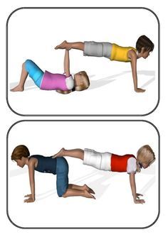 two children doing push ups on their stomachs